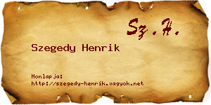 Szegedy Henrik névjegykártya